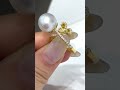 18k 黄金，天然钻石💎0.26ct，黄钻 0.30ct，12mm 澳白，基本正圆，极光，镜面，滑皮。无暇！镜面感极强！表皮非常细腻。现货。