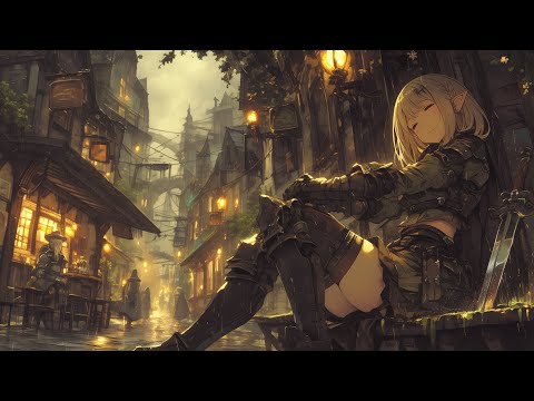 Relaxing Medieval Music with Rain Sounds - Fantasy Bard/Tavern Ambience, Celtic Music, Sleep Music