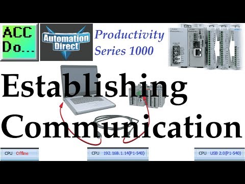 Productivity 1000 Series PLC Establishing Communication