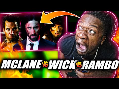 I WASN'T READY! |  John Wick vs John Rambo vs John McClane. Epic Rap Battles Of History (REACTION)