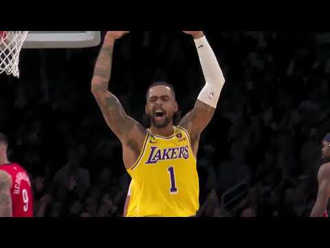 D'angelo Russell can't stop cheering for Anthony Davis after he scores an and-1 vs Pelicans