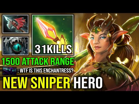 NEW SNIPER HERO 1v5 Untouchable 1500 Attack Range 100% Pure Impetus Enchantress Dota 2