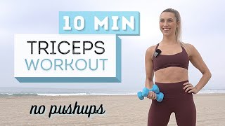 10 min TRICEPS WORKOUT with Dumbbells | No Pushups