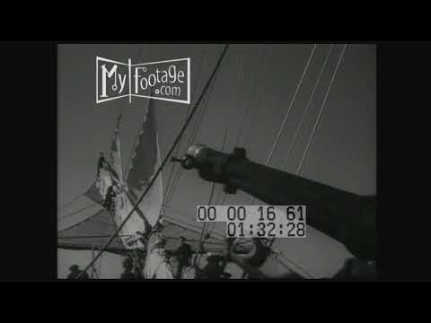 1936 U.S. Navy Training on a Square Rigger (Silent)