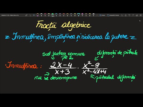 Operatii cu fractii algebrice inmultire simplificare clasa 8 Exercitii(Invata Matematica Usor)