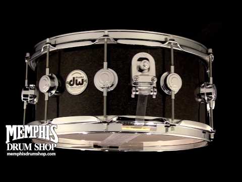 DW 14 x 6.5 Collector's Series Solid Finish Ply Snare Drum - Black Ice - 360