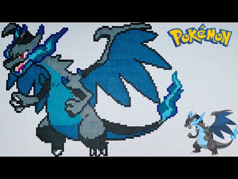 TUTO DESSIN PIXEL ART MEGA DRACAUFEU POKEMON / HOW TO DRAW MEGA CHARIZARD POKEMON PIXEL ART #4