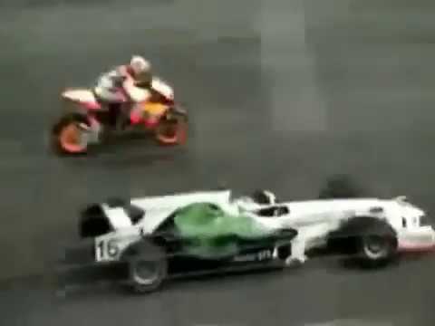 F1 Car vs Moto GP Bike drag race