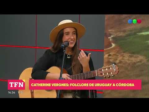 Catherine Vergnes en el living de Telefe Noticias