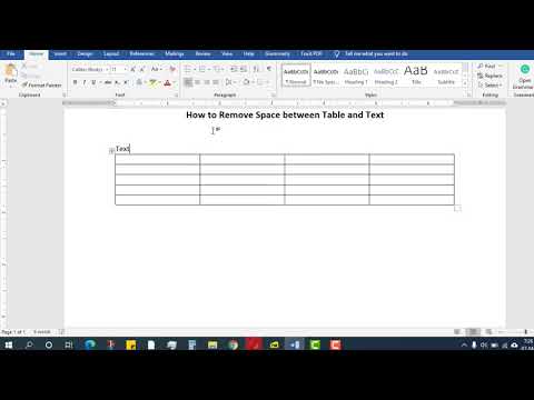 How to Remove Space Between Table and Text in MS Word