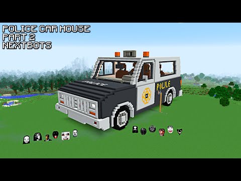 100 NEXTBOTS IN POLICE CAR HOUSE - Minecraft Coffin Meme