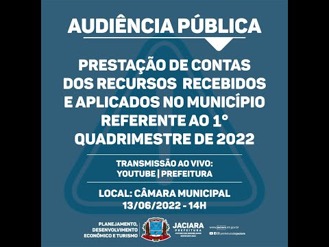 Presta��o de contas dos recursos recebidos e aplicados no munic�pio - 1� Quadrimestre/2022