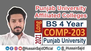 COMP-203 Past Paper 2021 Long Question Solution PU BS 4 Year Program | Hussain Sajid