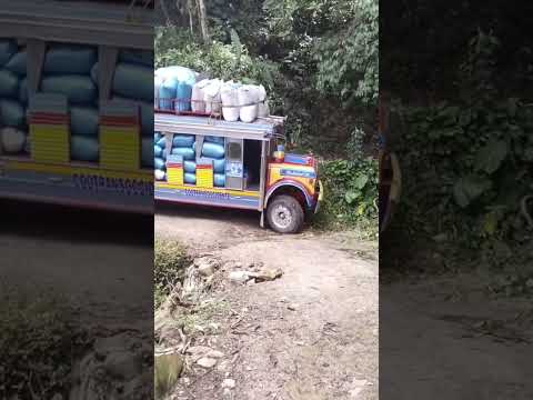una chiva con 15 toneladas de café mojado hacia Teruel Huila,tremendo viaje 💪#campo #café #chivas