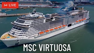 SHIPS TV -  MSC Virtuosa Sunday Morning Departure Cruise Ships Departing Port of Southampton (LIVE)