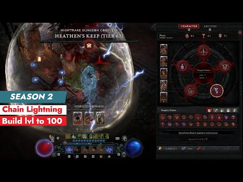Sorceress - Chain Lightning Build Leveling to 100 - Diablo 4 Season 2