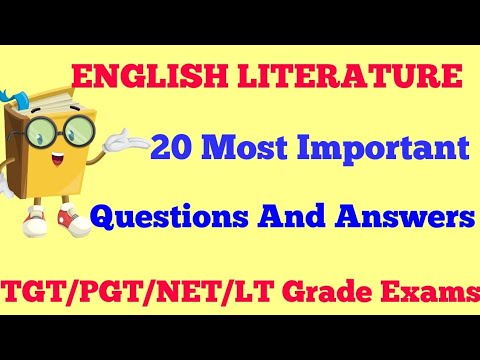20 English literature important questions and answers Video