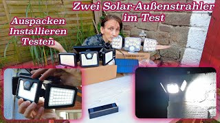 Solarbetriebene Außenstrahler mit Bewegungssensoren im Test - Wie gut und hell sind sie ???