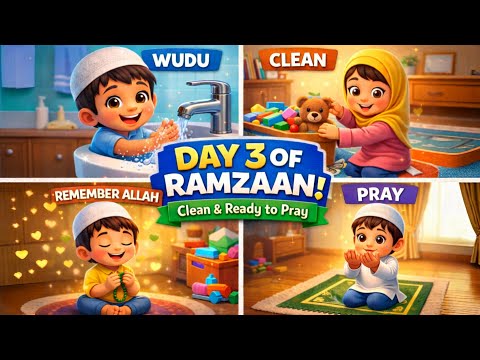 Ramzaan Day 3 🌙 | Learn Wudu for Kids | Clean Habits in Ramzan @ilmiToonz 