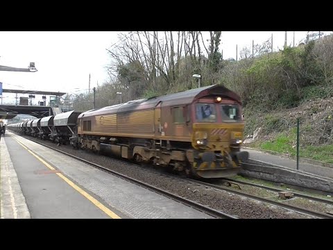 Class66 Eurocargorail : Passage d'un convoi à la gare de Conflans Fin d'Oise
