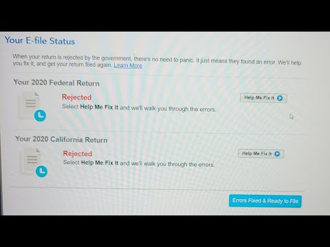 TurboTax Tax e-file federal and state return rejected after correcting AGI Adjusted Gross Income Fix