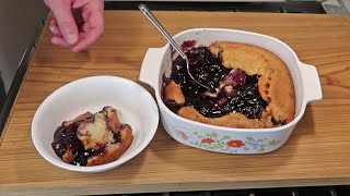 Blueberry Cobbler made with Pie Filling