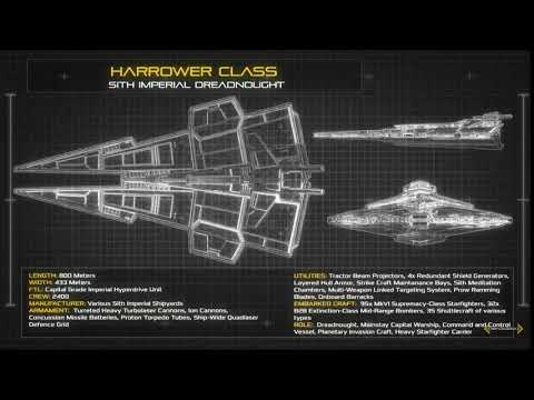 Spacedock: Blueprint Designs of the Harrower Class Sith Imperial Dreadnought from "SWTOR (2011)"