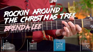 Rockin&#39; Around The Christmas Tree Guitar Tutorial + Visual Jam track!