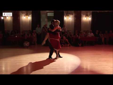  Matteo Panero  and  Patricia Hilliges  are  dancing  to  Miguel Caló  at  Cheltenham International Tango Festival  in  2016