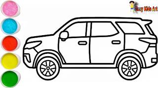 🚙 How to Draw a Cute SUV Car Step by Step | Easy Drawing for Kids