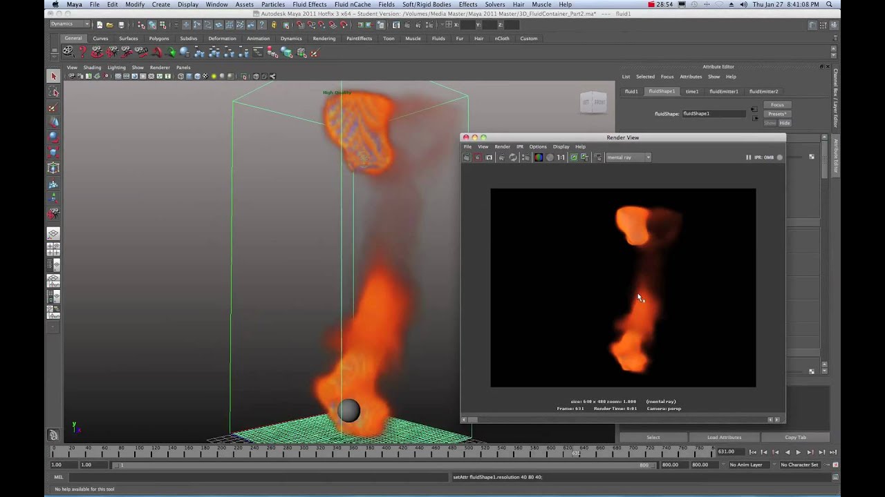 Fluid Container for Explosions, Fire, Smoke - Maya Tutorial - video 2