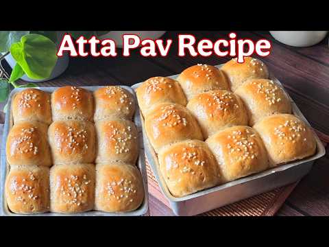 Eggless Atta Pav Recipe | Healthy Indian Ladi Pav Without Maida | Healthy Ladi Pav with Atta
