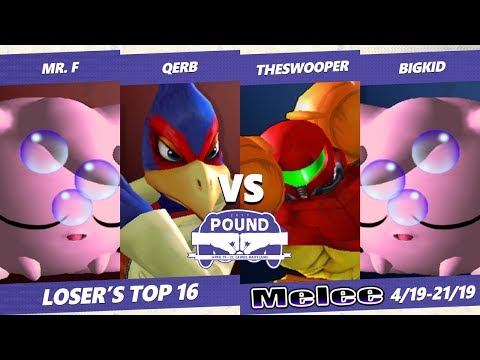 Pound 2019 SSBM Teams -  Mr. F & Qerb VS  TheSwooper & BigKid - Smash Melee Loser's Top 16