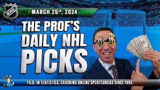 NHL DAILY PICKS: CAN WE WIN A 7th STRAIGHT BET TONIGHT? (March 26th) #nhlprops