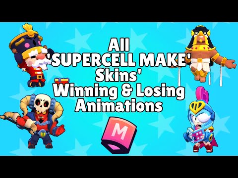 All 'SUPERCELL MAKE' Skins' Winning & Losing Animations | 2022 | Brawl Stars