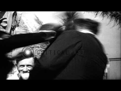 Jack Dempsey and Jess Willard celebrate twentieth anniversary of their historic h...HD Stock Footage