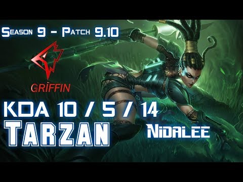 GRF Tarzan NIDALEE vs ELISE Jungle - Patch 9.10 KR Ranked