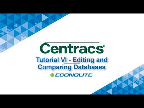 Centracs Tutorial Vi Editing And Comparing Databases