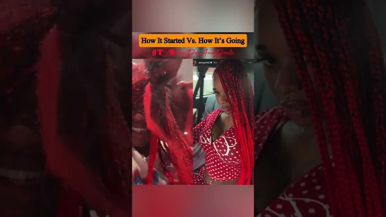 Sexxy Red Was Going Through It While Getting Her Hair Braided! 😆 #sexxyred #blackhair #celebrity