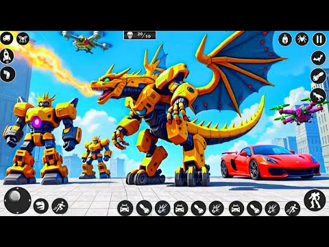 Dragon Robot Ambulance Car Transformers Battle in the City Game 2025 - Android IOS Gameplay