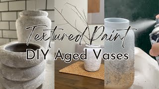 Easy DIY Aged Vase | Textured Paint with Baking Soda and Ground Coffee | UPCYCLE VASE IDEA