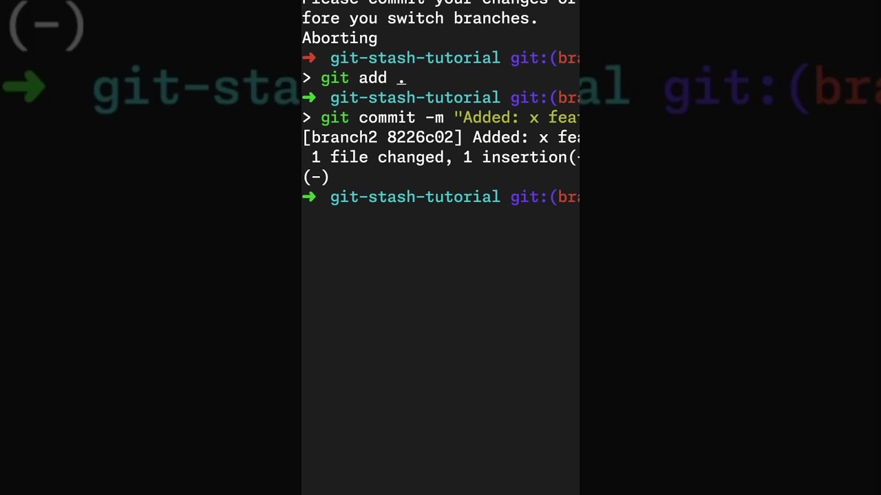 How to switch branches in git without losing your work?