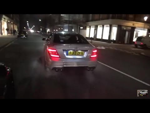 Mercedes C63 2X BURNOUTS!