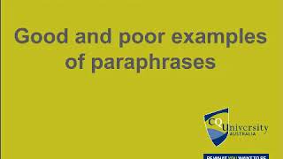 How to quote, summarise and paraphrase