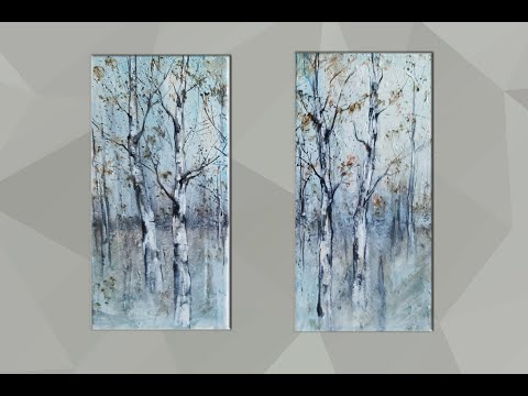 How to Paint Birch Trees  / Easy / Step by step / Acrylic /MariArtHome
