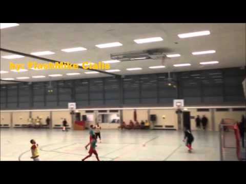 WOW! Best indoor goal ever? Goalkeeper tries to play basketball... and football!