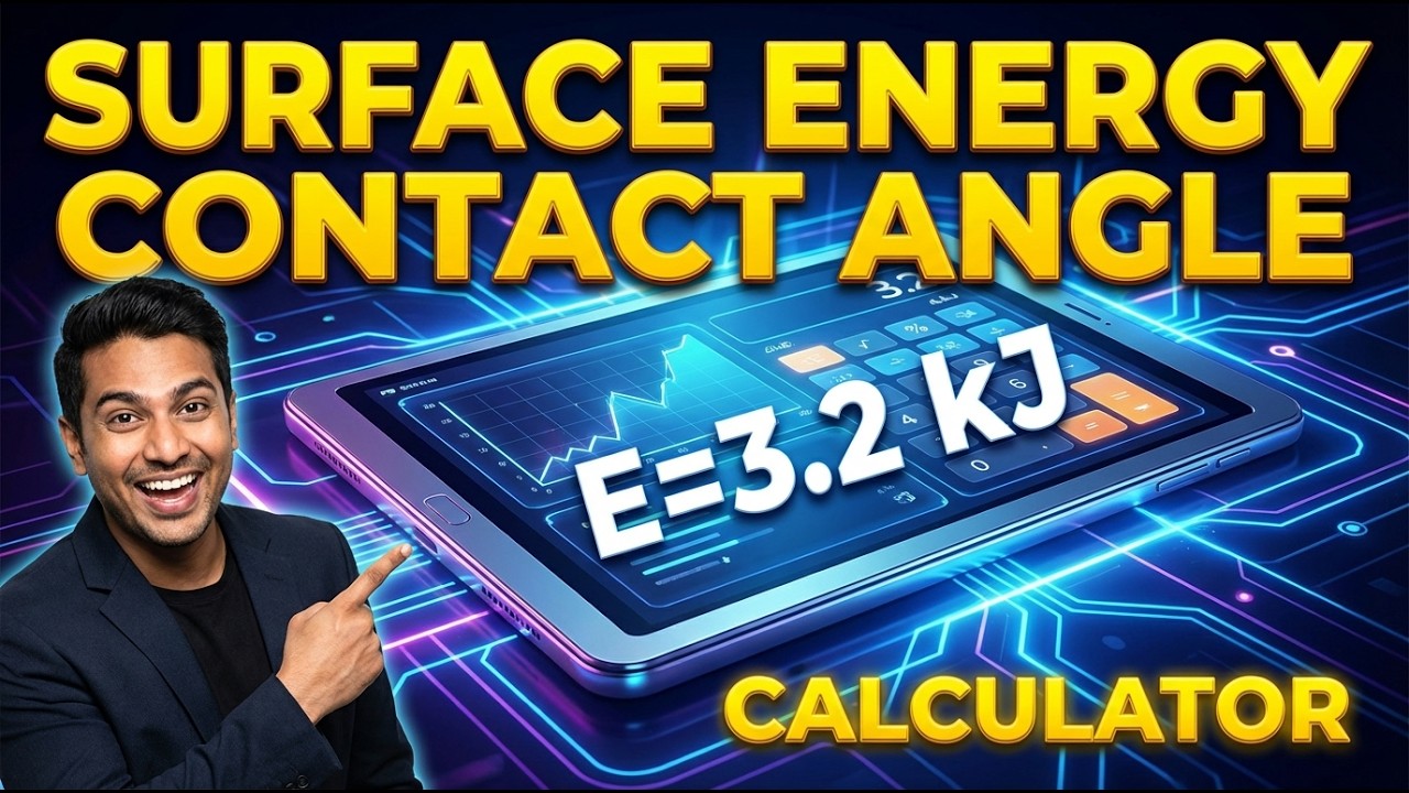 Surface Energy Contact Angle Interactive Calculator
