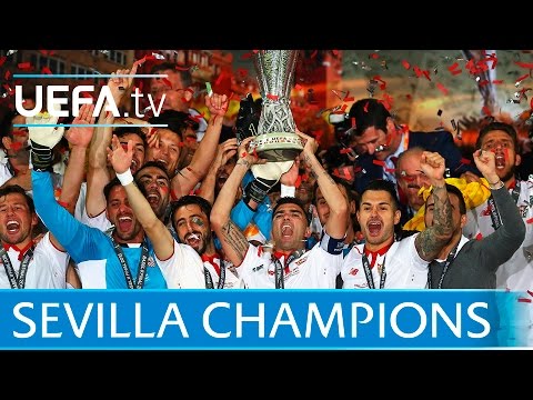 Watch the moment Sevilla lifted the UEFA Europa League trophy