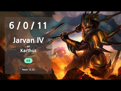 Jarvan IV Jungle vs Karthus - KR Master Patch 13.22
