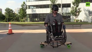 Man invents cool ways to get around in wheelchair!